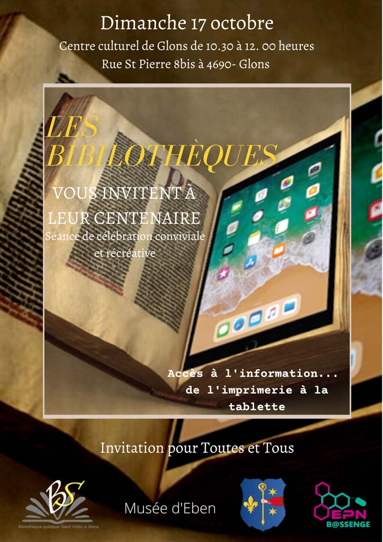 Actualités de la Bibliothèque Saint-Victor de la vallée du Geer à Glons (Bassenge)